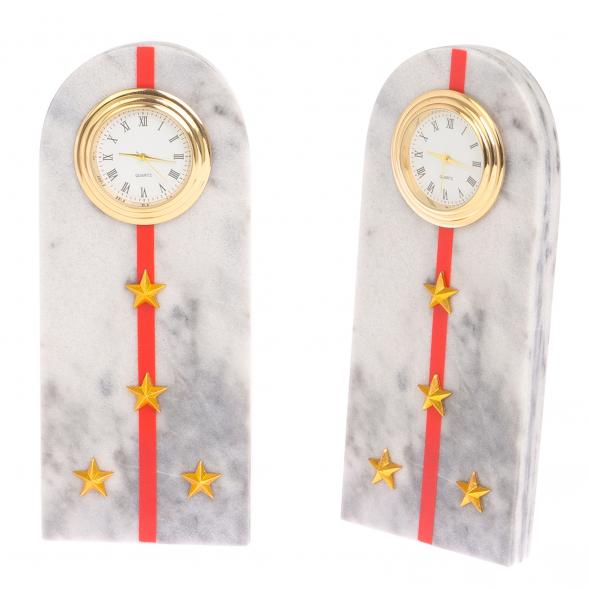 Часы &amp;quot;Погон капитан МВД&amp;quot; из мрамора 113180