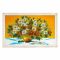 Картина "Букет из маков и ромашек" 57х87 см белый багет оранжевый фон