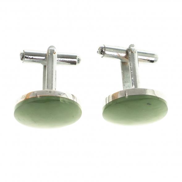 Запонки из нефрита круглые 124080