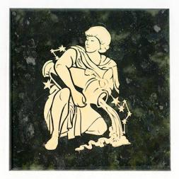 Магнит знак зодиака "Водолей" камень змеевик