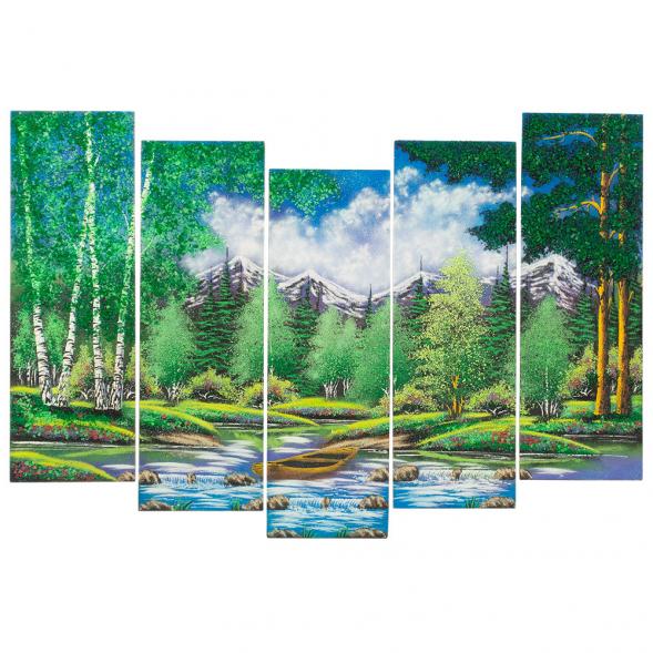 Картина модульная на камне &amp;quot;Горный ручей&amp;quot; 60х100 см 117378