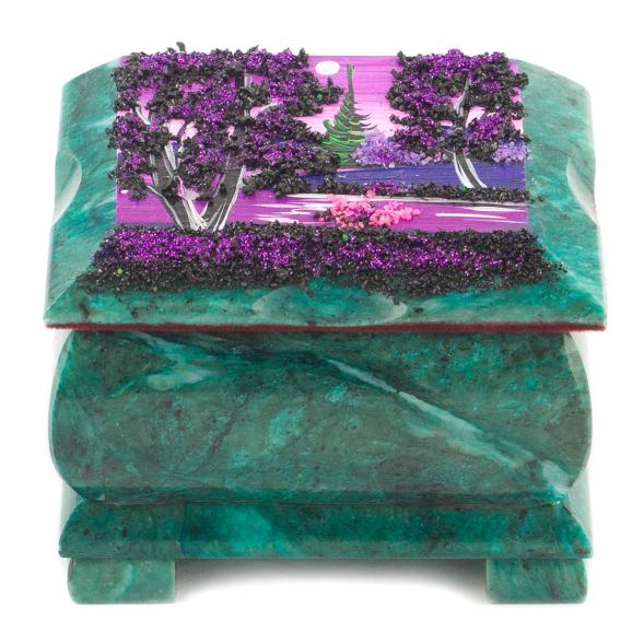 Шкатулка с расписной крышкой Рассвет 9х6,5х6 см 119920