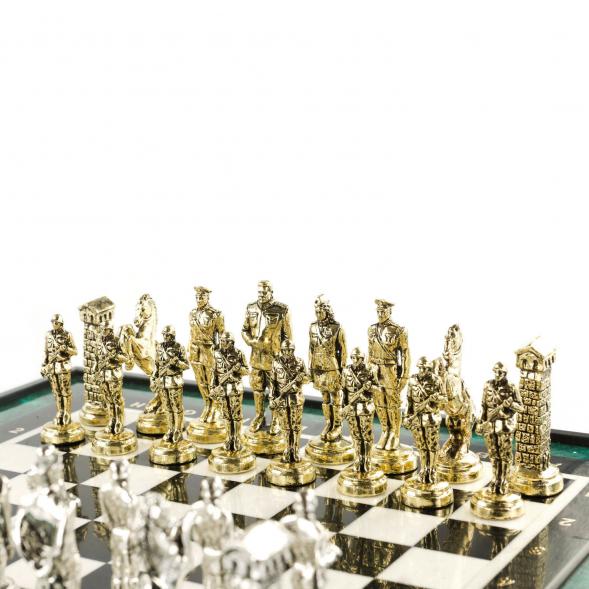 Подарочные шахматы &amp;quot;Великая Отечественная война&amp;quot; доска 47х47 см камень змеевик 121026