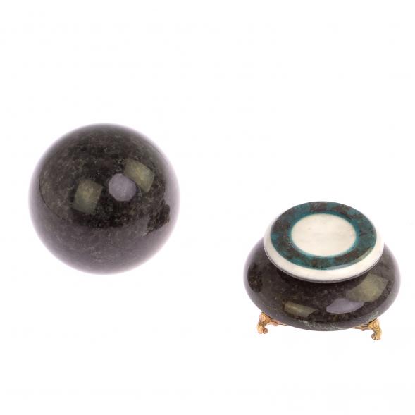 Шар &amp;quot;Антистресс&amp;quot; из камня лабрадорит 9 см на подставке 124946