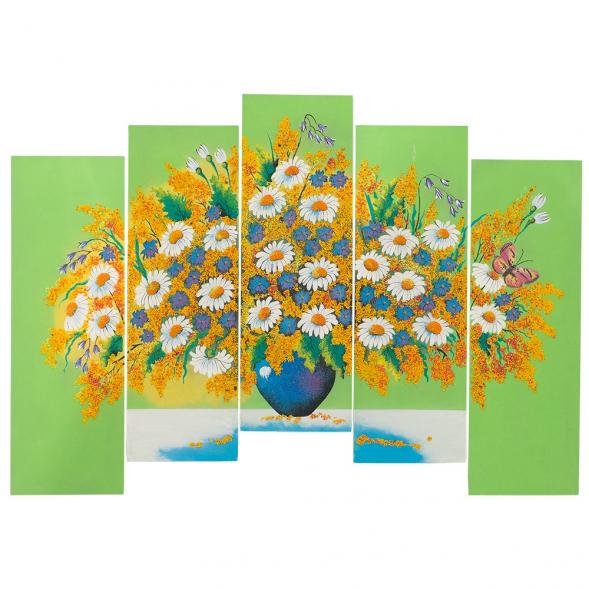Картина модульная на камне &amp;quot;Полевые цветы&amp;quot; 60х100 см 117379