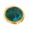 Зеркальце круглое из малахита с хризоколлой цвет золото
