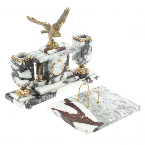 Письменный набор &amp;quot;Орел&amp;quot; из мрамора и бронзы 127921