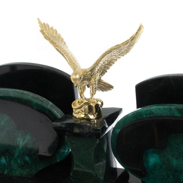 Настольный набор &amp;quot;Орел&amp;quot; из змеевика с бюваром 127992