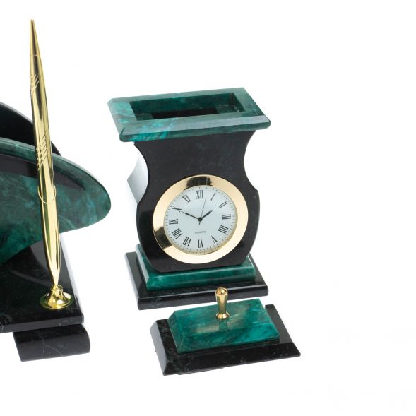 Настольный набор &amp;quot;Орел&amp;quot; из змеевика с бюваром 127992