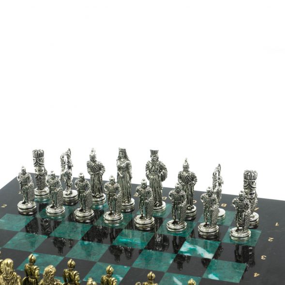 Шахматы подарочные &amp;quot;Александр Македонский&amp;quot; 36х36 см из змеевика 128231