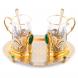 Подарочный чайный набор &amp;quot;Малахитовый&amp;quot; с двумя подстаканниками на подносе 116072