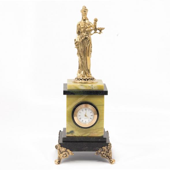 Часы &amp;quot;Фемида&amp;quot; камень офиокальцит бронза 116639