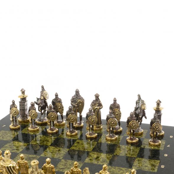 Шахматы сувенирные &amp;quot;Богатыри&amp;quot; змеевик доска 44х44 см 126129