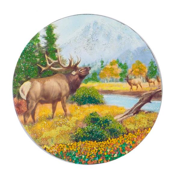 Магнит с рисунком &amp;quot;Лось&amp;quot; змеевик 117785