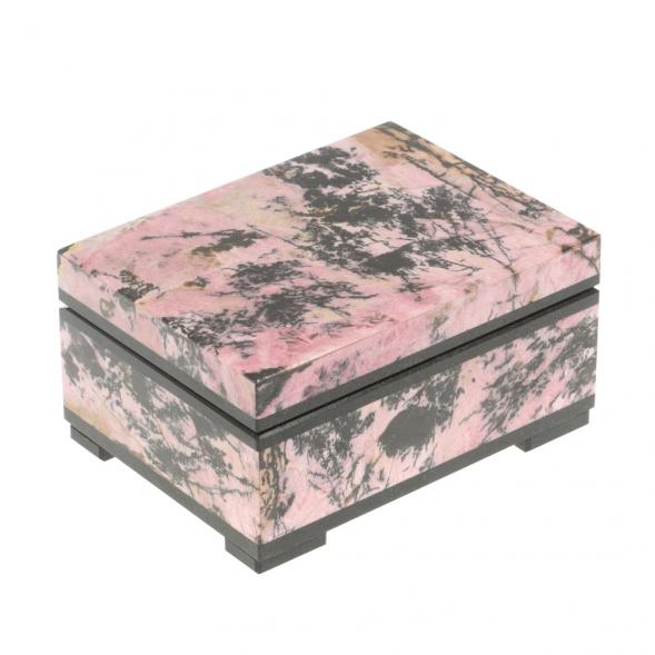 Шкатулка из родонита 8х6х4,3 см 126973