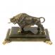 Бронзовая статуэтка &amp;quot;Бык&amp;quot; на подставке из камня нефрит цвет патина 127446