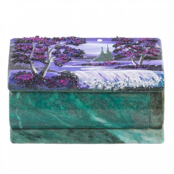 Шкатулка с расписной крышкой Рассвет 10,5х6,5х5 см 120099