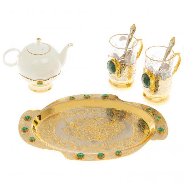 Набор чайный &amp;quot;Малахит&amp;quot; в подарочной коробке Златоуст 129765