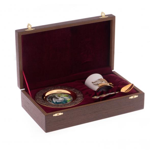 Кофейная пара &amp;quot;Белый лебедь&amp;quot; 80 мл в подарочной коробке Златоуст 121869