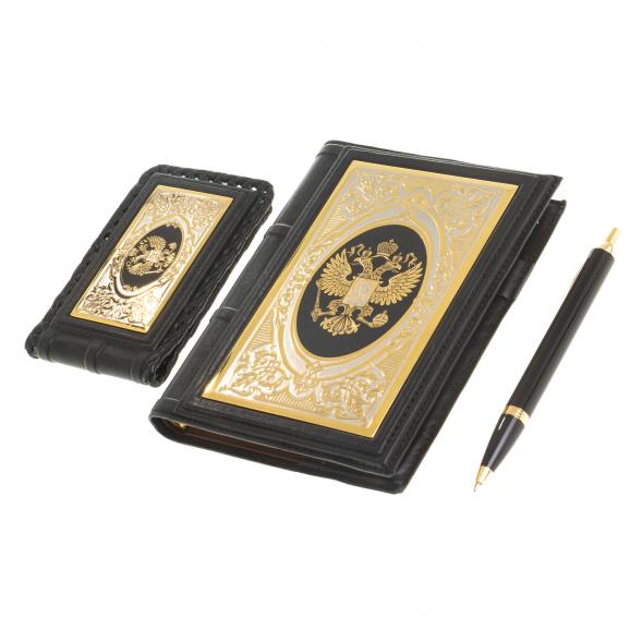 Подарочный набор &amp;quot;Держава&amp;quot; ежедневник, визитница и ручка Parker 122399