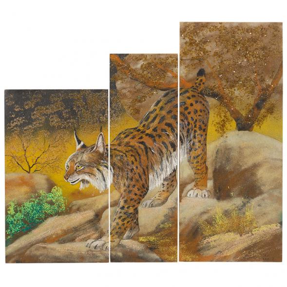 Картина модульная на камне &amp;quot;Рысь&amp;quot; 70х80 см 117381