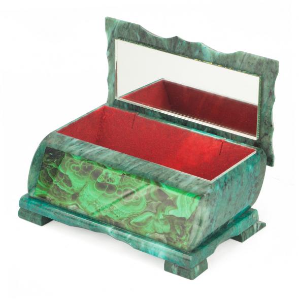 Шкатулка с иллюстрацией под малахит н2 17,5х10,5х8 см 118780