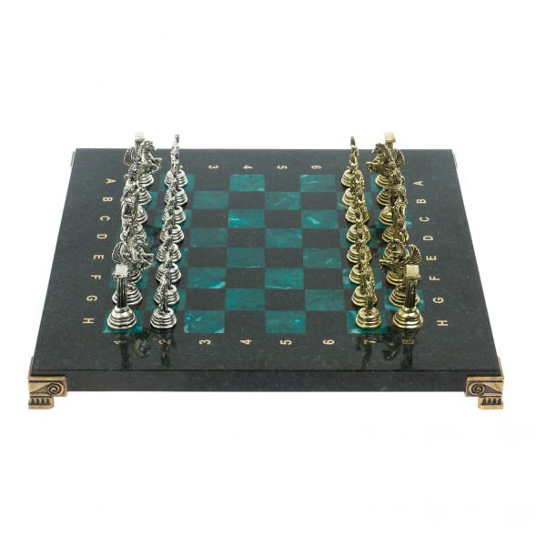 Шахматы &amp;quot;Подвиги Геракла&amp;quot;  доска 28х28 см змеевик 128233