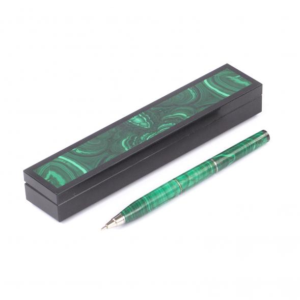 Подарочный набор ручка в футляре из малахита 121318