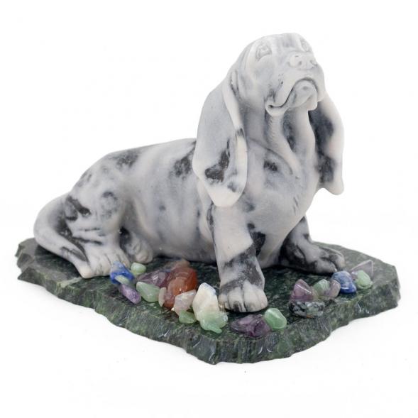 Сувенир &amp;quot;Бассет&amp;quot; из мрамолита 116330