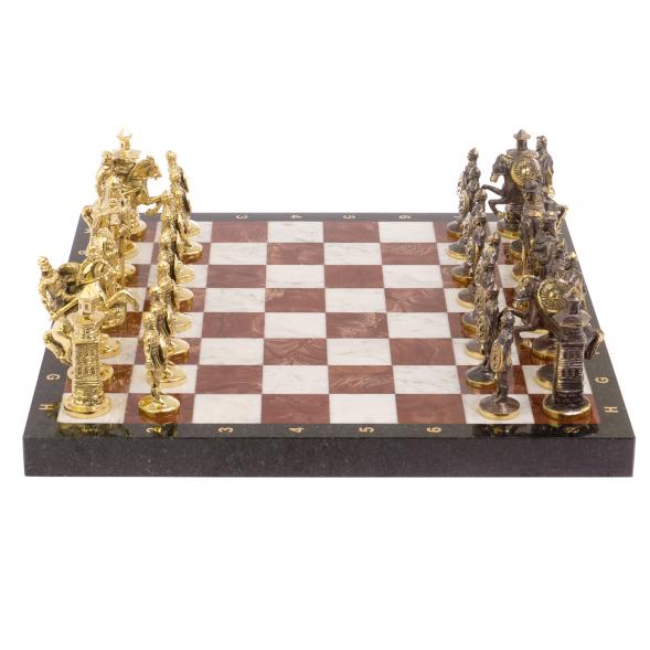 Шахматы подарочные &amp;quot;Богатыри&amp;quot; мрамор лемезит доска 40х40 см 126131
