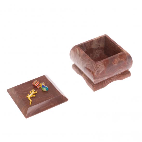 Шкатулка из лемезита &amp;quot;Ящерица со стразами&amp;quot; 6,5х6,5х5 см 127130