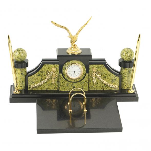 Письменный набор &amp;quot;Гордый орел&amp;quot; бронза змеевик 118664