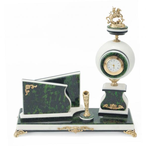 Набор с визитницей &amp;quot;Георгий Победоносец&amp;quot; камень мрамор 118914