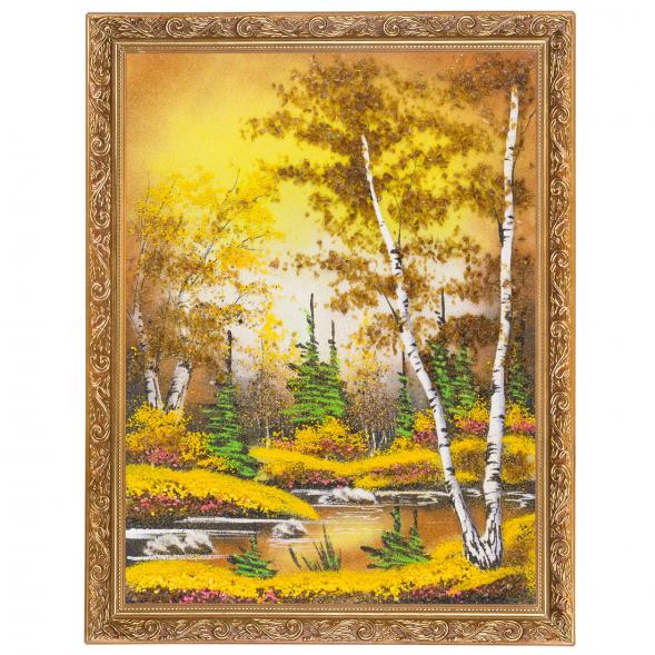 Картина &amp;quot;Осенняя ночь&amp;quot; багет 36х46 см, каменная крошка 119646