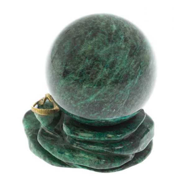 Композиция с ящерицей из шабровского змеевика 9х6х8,5 см 128912