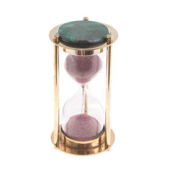 Песочные часы с малахитом в деревянной коробке 124326