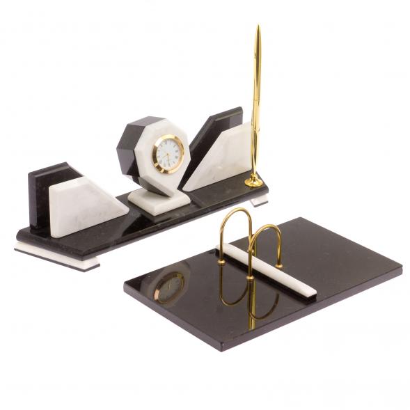 Настольный набор из камня &amp;quot;Эталон&amp;quot; белый мрамор 126284