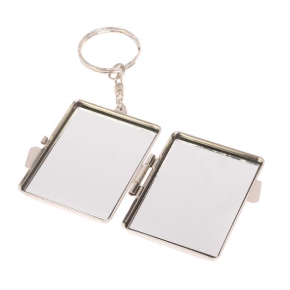 Складное зеркало брелок из родонита прямоугольное 126597
