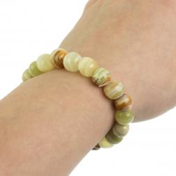 Браслет из оникса 21 бусина / 1 см