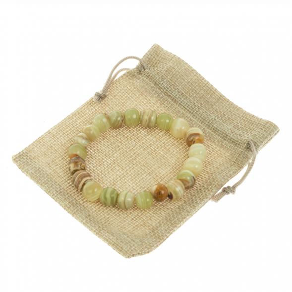 Браслет из оникса 21 бусина / 1 см 130078