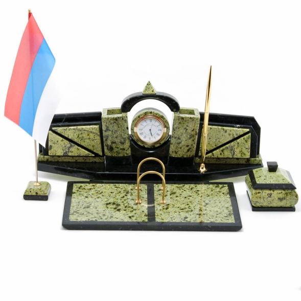 Настольный набор &amp;quot;Арка&amp;quot; змеевик 113461