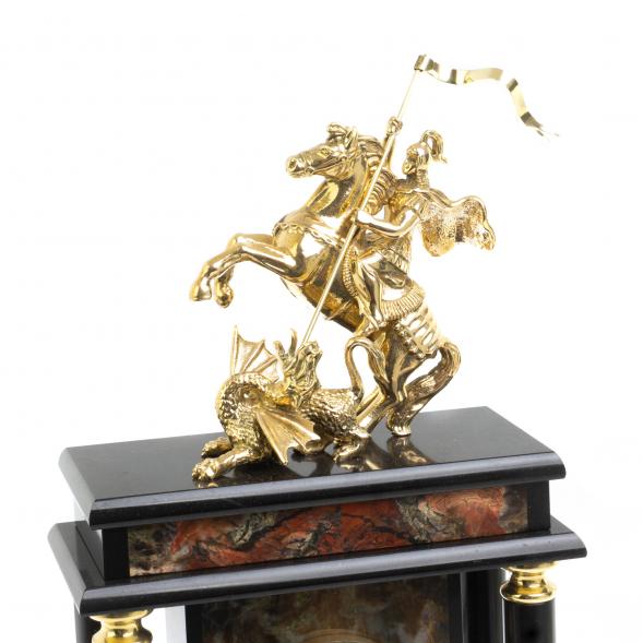 Каминные часы &amp;quot;Георгий Победоносец&amp;quot; яшма бронза 116643