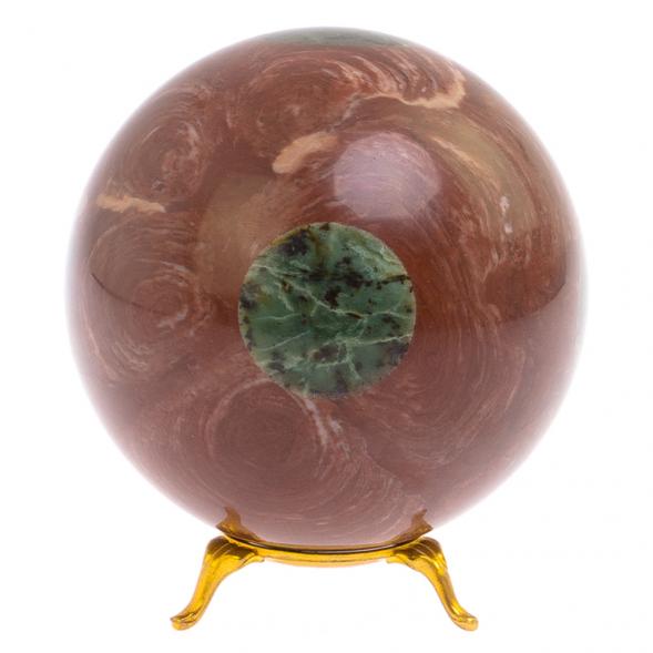 Шар из лемезита с вставками нефрит 10,5 см 126210