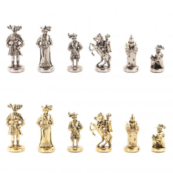 Шахматы &amp;quot;Средневековье&amp;quot; доска 44х44 см камень змеевик 119496