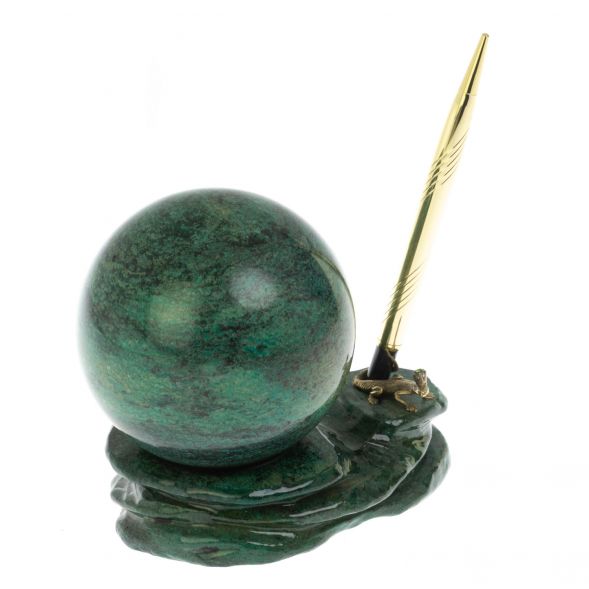 Композиция с шаром &amp;quot;Ящерица на скале&amp;quot; из змеевика 128768