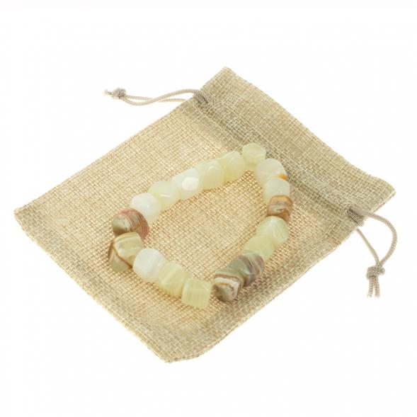 Браслет из оникса 16 бусин / 1 см 130079