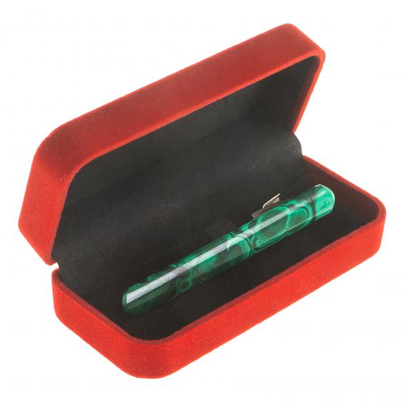 Зажим для галстука с камнем малахит 123816