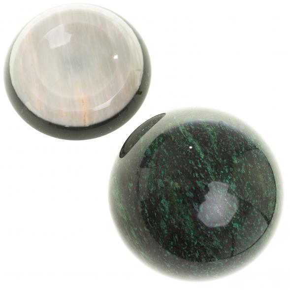 Шар &amp;quot;Антистресс&amp;quot; из темно-зеленого змеевика 9 см на подставке 124087