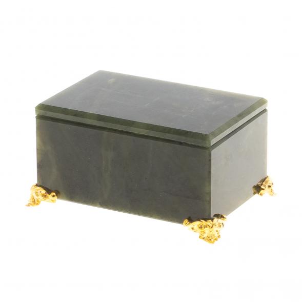 Шкатулка из нефрита 9х6,3х4,5 см 124705