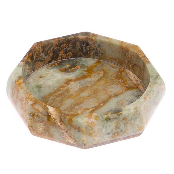 Пепельница восемь граней из офиокальцита 125461